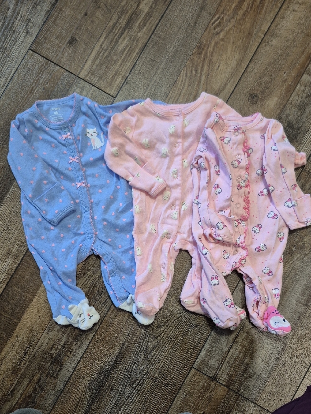 Carter's Baby Footed One-Piece Set in Blue & Pink